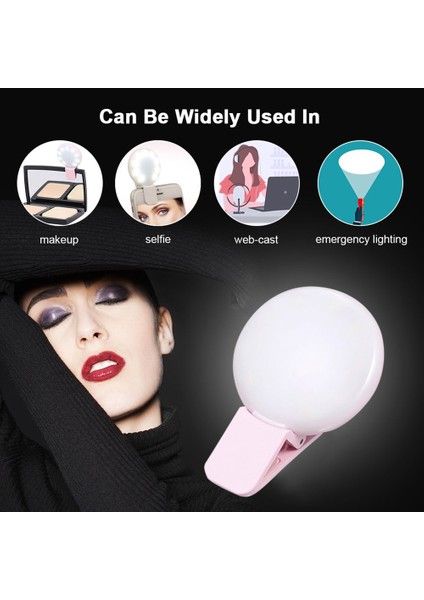 Beyaz LED Selfie Halka Işık Makyaj Aydınlatmaları Cep Telefonu Mini Fotoğraf Dolgu Işıkları Ayarlanabilir Taşınabilir Selfie Canlı Lamba USB Şarj (Yurt Dışından) fırsatları