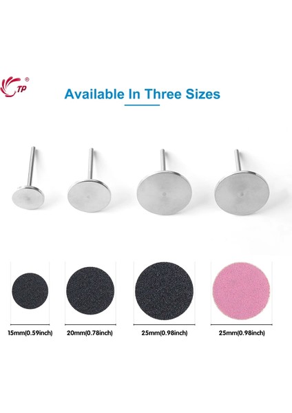 25MM 60 Adet Tp 60 Adet Ayak Ölü Cilt Zımpara Pedikür Diskleri Yedek Zımpara Dosyaları Ayak Dosya Sert Ölü Cilt Pedikür Aracı (Yurt Dışından)