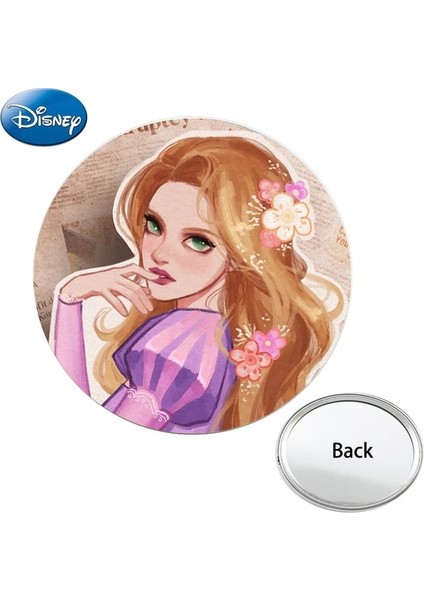 FQY640 Disney Vintage Prenses Sanat Figürü Cep Makyaj Aynası Mini Yuvarlak Rapunzel Ariel Edc Aynalar Parti Açık FQY610 (Yurt Dışından)