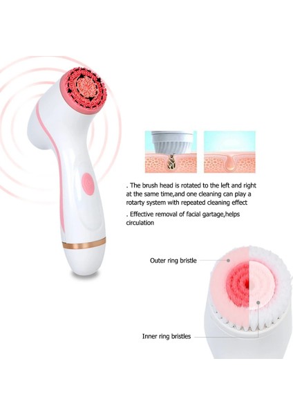 Pembe 3 Parça Fırça 3 In 1 Silikon Elektrikli Yüz Temizleme Fırçası Yüz Masaj Aletleri Sonic Döner Su Geçirmez Galvanik Siyah Nokta Kaldırma Akne Aracı (Yurt Dışından) fiyatları