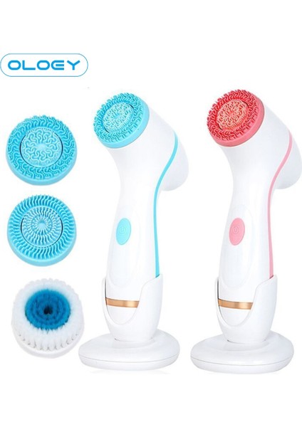 Pembe 3 Parça Fırça 3 In 1 Silikon Elektrikli Yüz Temizleme Fırçası Yüz Masaj Aletleri Sonic Döner Su Geçirmez Galvanik Siyah Nokta Kaldırma Akne Aracı (Yurt Dışından) modelleri