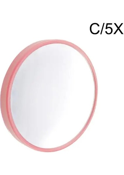 5x Pembe Çok Boyutlu Yüksek Büyütme Siyah Nokta Büyüteç Makyaj Aynası Kadın Yeni Vantuz Tipi Çok Katlı Taşınabilir Ayna (Yurt Dışından)
