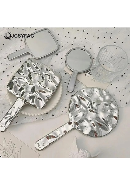 N5 1 Adet Retro Sıvı Şekli Kare Ayna Mini El Kozmetik Ayna Makyaj Aynası Seyahat Taşınabilir Güzellik Aynası (Yurt Dışından)