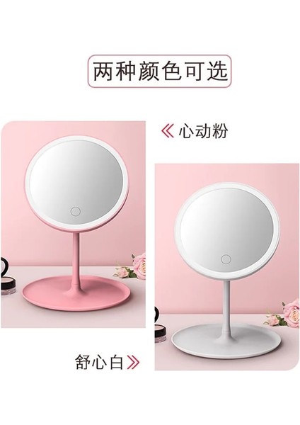 1 Işık 5x Pembe Moda Pembe Makyaj Aynası Ayakta Vanity 5x 10X Büyüteç LED Işık Masaüstü Beyaz Güzellik Masa Aynaları ile Kozmetik Ayna (Yurt Dışından)