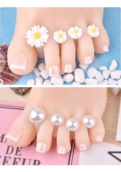 D Nail Art Araçları Silikon Pedikür Ayak Ayırıcı Kitleri Jel Lehçe Çiçek Inci Tasarımları (Yurt Dışından) fırsatları
