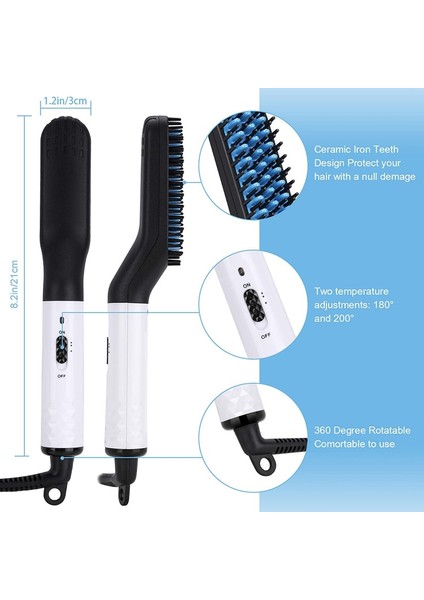 Altın Bize Taşınabilir Erkekler ve Kadınlar Mini Düzleştirici En Iyi Saç Düzleştirici Fırça Tarak Iyonik Sıcak Kablosuz Elektrikli Akülü Sakal Düzleştirici (Yurt Dışından) fırsatları