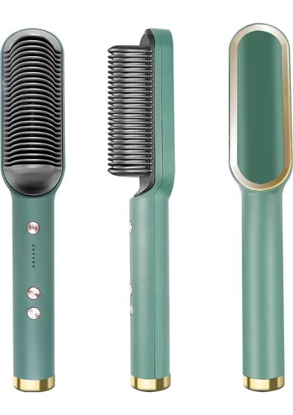 Siyah Bize Profesyonel Saç Düzleştirici Fırçası Seramik Elektrikli Doğrultma Sakal Fırçası Hızlı Isıtma Bigudi Düzleştirici Tarak Şekillendirici (Yurt Dışından) fiyatları