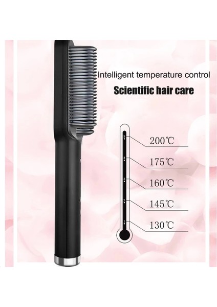 Siyah Bize Profesyonel Saç Düzleştirici Fırçası Seramik Elektrikli Doğrultma Sakal Fırçası Hızlı Isıtma Bigudi Düzleştirici Tarak Şekillendirici (Yurt Dışından) indirimleri