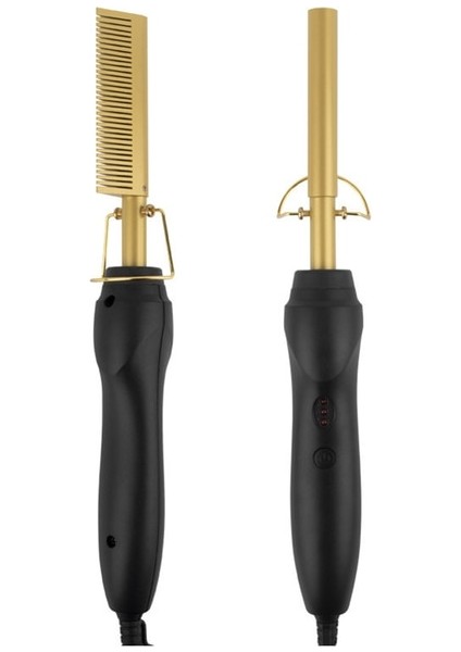 Hiçbir Kutu Ingiltere Profesyonel Saç Düzleştirici Düz Ütüler Isıtma Sıcak Tarak Elektrikli Saç Şekillendirici Tarak Kıvırma ve Düzleştirme Islak Kuru Kullanım (Yurt Dışından)