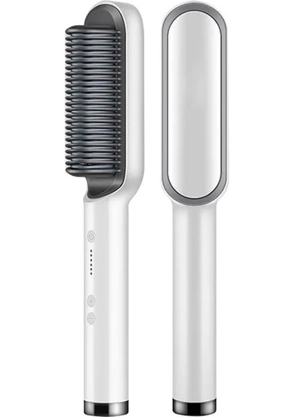 Beyaz Bize Yeni Çok Fonksiyonlu Saç Düzleştirme Tarak Seramik Saç Bigudi Demir Sıcak Tarak Pürüzsüzleştirici Saç Fırçası Araçları Düzleştirici Saç Fırçası (Yurt Dışından)