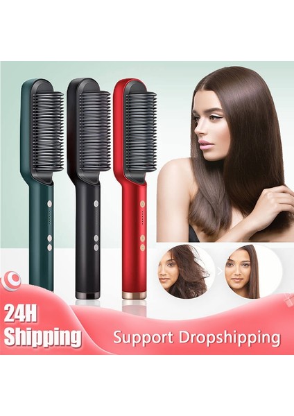 Beyaz Bize Yeni Çok Fonksiyonlu Saç Düzleştirme Tarak Seramik Saç Bigudi Demir Sıcak Tarak Pürüzsüzleştirici Saç Fırçası Araçları Düzleştirici Saç Fırçası (Yurt Dışından) modelleri