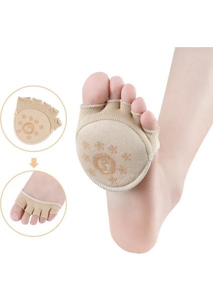 Burnu Açık Siyah 2 Çift Beş Parmak Çorap Yarım Avuç Içi Ön Ayak Pedi Kadın Ayak Koruyucu Bakım Yastığı Aşınma Önleyici Yüksek Topuklu Pedikür Ayakkabı Astarı (Yurt Dışından) fiyatları