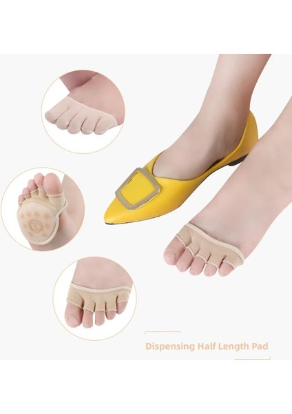Burnu Açık Siyah 2 Çift Beş Parmak Çorap Yarım Avuç Içi Ön Ayak Pedi Kadın Ayak Koruyucu Bakım Yastığı Aşınma Önleyici Yüksek Topuklu Pedikür Ayakkabı Astarı (Yurt Dışından) fırsatları