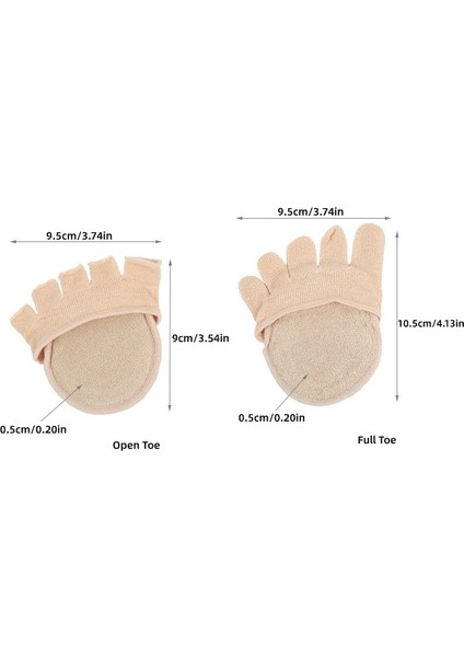 Burnu Açık Siyah 2 Çift Beş Parmak Çorap Yarım Avuç Içi Ön Ayak Pedi Kadın Ayak Koruyucu Bakım Yastığı Aşınma Önleyici Yüksek Topuklu Pedikür Ayakkabı Astarı (Yurt Dışından) indirimleri