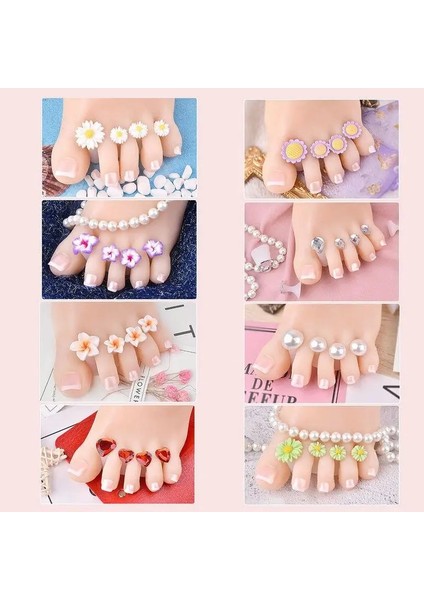 Altın 8 Adet/grup Tırnak Sanat Araçları Silikon Ayak Paspayı Çiçek Ayak Ayırıcı Pedikür Tüm Pedikür Standı Manikür Malzemesi Sınırlayıcı (Yurt Dışından) fiyatları