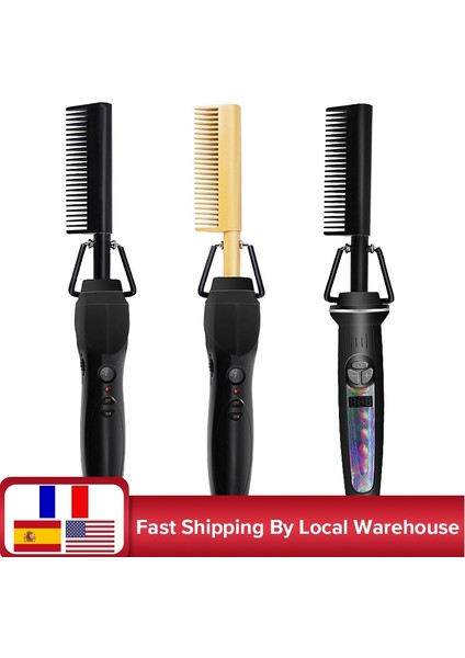 Kutu Boyutu 3 ile Abd Altın Siyah Yeni Altın Saç Tarağı Hızlı Yumuşatma Elektrikli Saç Düzleştirici Fırça Seramik Isıtma Sıcaklığı (Yurt Dışından) fiyatları