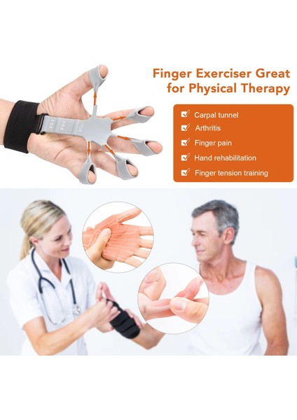 Gri 1 Adet Silikon Gripster Kavrama Güçlendirici Parmak Ayırıcı Sedye Eğitmen Spor Salonu Fitness Eğitimi ve Egzersiz El Ayak Bakımı (Yurt Dışından)