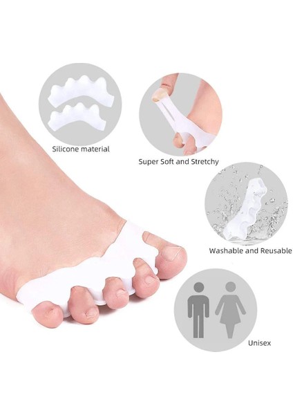 Beyaz Metatarsal Pedler Jel Yastık Ayak Ayırıcı 2 Adet = 1 Çift Silikon Ön Ayak Pedleri, Ayak Paspayı, Nefes Alabilir ve Yumuşak Jel Ayak Bakımı Aracı (Yurt Dışından)