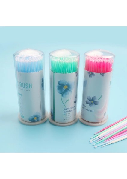 Pembe 100 Adet/grup Tek Kullanımlık Kirpik Fırçaları Çubukla Tüy Bırakmayan Mikro Fırçalar Kirpik Uzatma Araçları Bireysel Kirpik/tutkal Çıkarma Araçları (Yurt Dışından)
