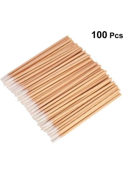 100 Adet 1 Paket Tek Kullanımlık Pamuklu Çubuk Tüy Bırakmayan Mikro Fırçalar Ahşap Pamuk Tomurcukları Çubukla Kulak Temiz Sopa Kirpik Uzatma Tutkal Çıkarma Aracı (Yurt Dışından)