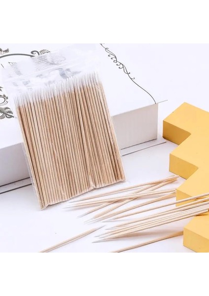 100 Adet 1 Paket Tek Kullanımlık Pamuklu Çubuk Tüy Bırakmayan Mikro Fırçalar Ahşap Pamuk Tomurcukları Çubukla Kulak Temiz Sopa Kirpik Uzatma Tutkal Çıkarma Aracı (Yurt Dışından)