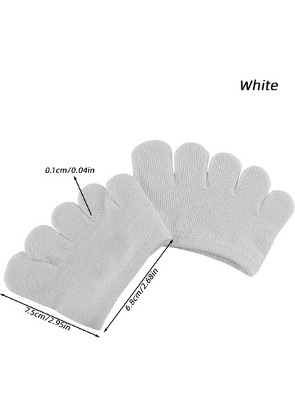 Tam Ayak-Beyaz 4 Adet = 2 Çift Ön Ayak Çorap Ayırıcılar Ayak Bakım Araçları Ortez Kadın Kaymaz Örtüşen Ayak Beş Parmak Yarım Ped Yastık (Yurt Dışından)