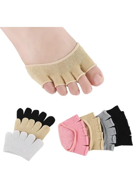 Tam Ayak-Beyaz 4 Adet = 2 Çift Ön Ayak Çorap Ayırıcılar Ayak Bakım Araçları Ortez Kadın Kaymaz Örtüşen Ayak Beş Parmak Yarım Ped Yastık (Yurt Dışından) fırsatları