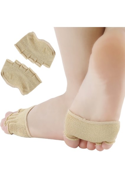 Tam Ayak-Beyaz 4 Adet = 2 Çift Ön Ayak Çorap Ayırıcılar Ayak Bakım Araçları Ortez Kadın Kaymaz Örtüşen Ayak Beş Parmak Yarım Ped Yastık (Yurt Dışından) indirimleri