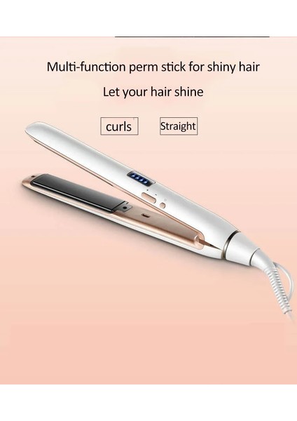 Beyaz Ingiltere 2019NEW Profesyonel Saç Düzleştirici Demir LCD Ekran Seramik Kaplama Plakası Iyonik Bukle Makinesi Chapinha Düzleştirici Şekillendirici Aracı (Yurt Dışından) modelleri