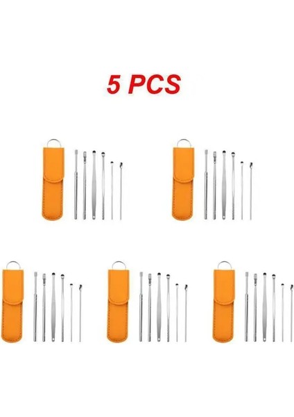 Sarı 2 5 Adet 1 ~ 6 Adet Kulak Temizleyici Balmumukulak Temizleme Aracı Temizleme Kulak Temizleme Aracı Kulak Kiri Seçici Temizleyici Kaşık Bahar Spiral Paslanmaz Çelik Kulak Kiri (Yurt Dışından)
