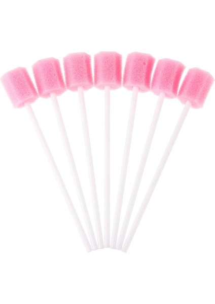 Pembe Ağız Süngerleri Sopa Yaşlı Swablar Çocuk Diş Yetişkin Tek Kullanımlık Temizleme Swabsteeth (Yurt Dışından)