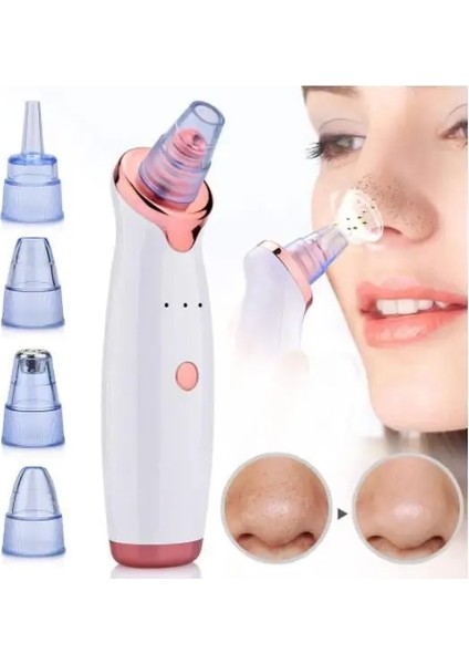 B Vakum Yüz Gözenek Temizleyici Siyah Nokta Emme Aracı LED Ekran ile Elektrikli Akne Komedon Çıkarıcı Kiti USB Şarj Edilebilir (Yurt Dışından)