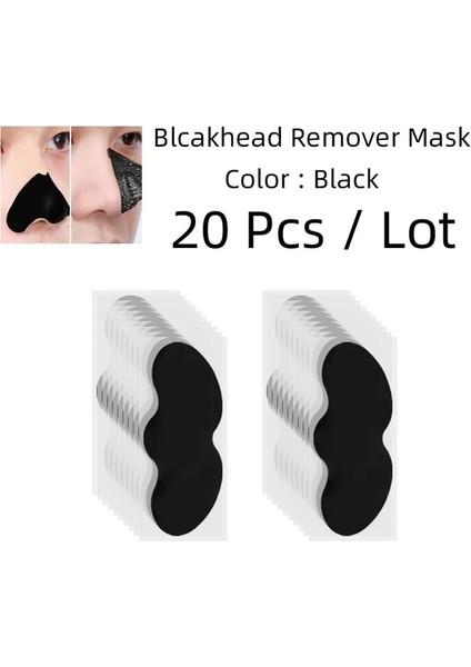 Siyah 20 Adet Maske Güzellik Siyah Nokta Remover Cilt Bakım Araçları Akne Siyah Noktalar Yüz Temizleme Cilt Bakımı Sivilce Sivilce Sökücü Aracı Yüz Bakım Seti (Yurt Dışından)