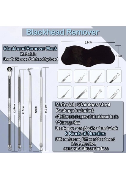 Siyah 20 Adet Maske Güzellik Siyah Nokta Remover Cilt Bakım Araçları Akne Siyah Noktalar Yüz Temizleme Cilt Bakımı Sivilce Sivilce Sökücü Aracı Yüz Bakım Seti (Yurt Dışından)
