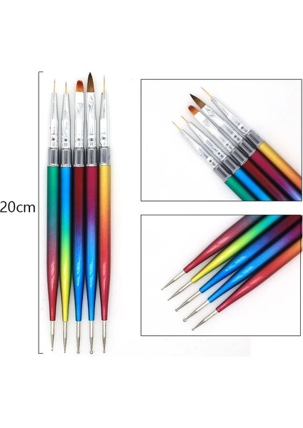 24 Nail Art Fırçası Nail Art Süsleyen Kalem Çizim Boyama Seti Dıy Tasarım Nail Art Süsleyen Araçları Manikür Aksesuarları (Yurt Dışından)