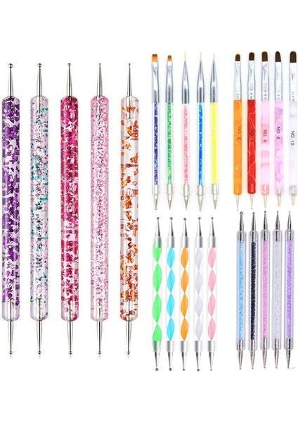 24 Nail Art Fırçası Nail Art Süsleyen Kalem Çizim Boyama Seti Dıy Tasarım Nail Art Süsleyen Araçları Manikür Aksesuarları (Yurt Dışından) fiyatları