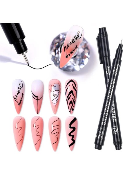 1mm 1 Adet Nail Art Graffiti Kalem Siyah Renk Uv Jel Lehçe Tasarım Nokta Boyama Detaylandırma Kalem Fırçalar Dıy Tırnak Sanat Süslüyor Araçları (Yurt Dışından) modelleri
