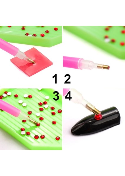 Set-03 Plastik Taklidi Noktası Kalem Dıy Elmas Yapıştır Etiket Süsleyen Aracı Çivi Sanat Rhinestones Seçici Toplama Aracı Tırnak Manikür Aracı (Yurt Dışından) indirimleri
