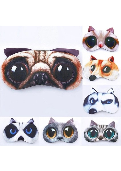 04 3D Cutecat Uyku Maskesi Doğal Uyku Göz Maskesi Siperliği Kapak Gölge Göz Bandı Kadın Erkek Yumuşak Taşınabilir Körü Körüne Seyahat Eyepatch (Yurt Dışından)