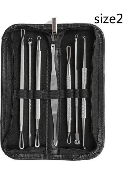 7pcs-Withbox Siyah Nokta Remover Araçları Sivilce Popper Araç Seti Akne Çıkarıcı Aracı Profesyonel Paslanmaz Sivilce Akne Leke Temizleme Aletler Set (Yurt Dışından)