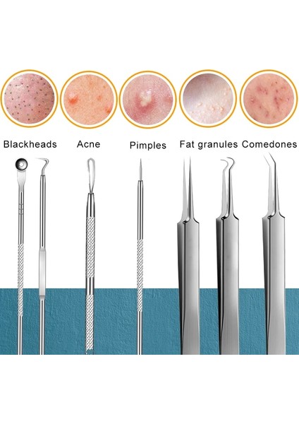 Hp-3pcs Sivilce Cımbız Siyah Nokta Kaldırma Aracı Cilt Bakımı Yüz Akne Temizleme Kiti Siyah Noktalar Temizleyici Profesyonel Sivilce Kiti Güzellik Iyileşmek (Yurt Dışından) fırsatları