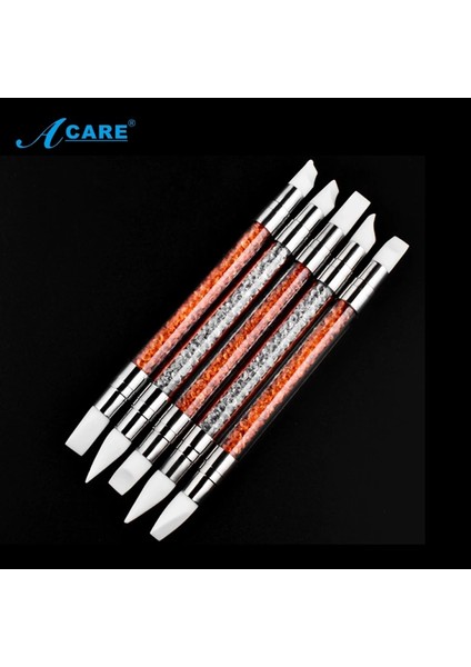 1 Adet Turuncu Acare Çift Uçlu Nail Art Silikon Heykel Kalem 3D Oyma Dıy Glitter Toz Sıvı Manikür Süsleyen Fırça Tırnak Ipuçları Aracı (Yurt Dışından) fiyatları