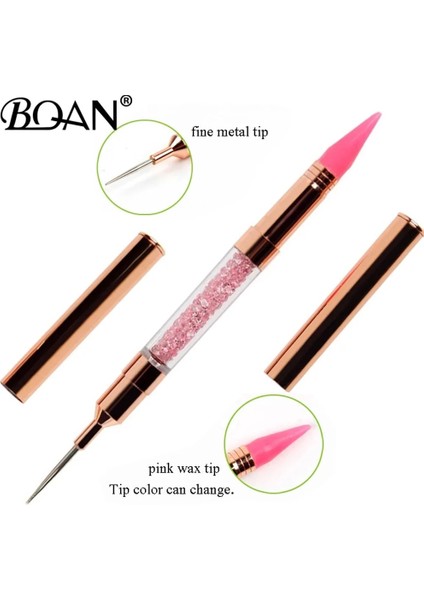 5MM11MM Bqan 1 Adet Gül Altın Çift Uçlu Tırnak Süsleyen Kalem Kristal Boncuk Kolu Taklidi Çiviler Seçici Balmumu Kalem Manikür Tırnak Resim Fırçası (Yurt Dışından) modelleri