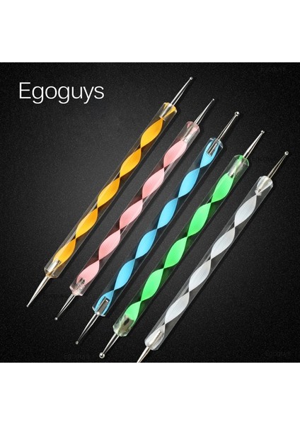 No.12 5 Adet Renkli Çift Uçlu Akrilik Çelik Süsleyen Kalem Rhinestones Seçici Toplama Tırnak Resim Fırçası Kabartma Vida Girdap Çıtçıt Noktalayıcı (Yurt Dışından) fiyatları