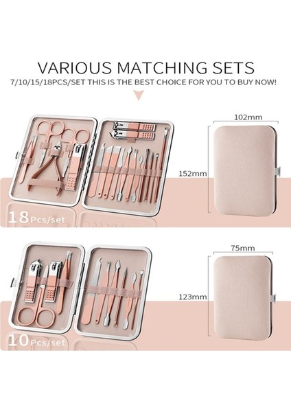 ROSEGOLD-10PCS Tırnak Makası Seti Tırnak Kesme Pensesi Manikür Kesiciler Seyahat Tırnak Kesme Giyotin Ayak Tırnağı Pense Pense Pedikür Aracı (Yurt Dışından) fırsatları