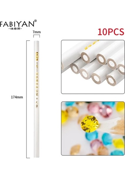 10 Adet 5 Adet Nail Art Süsleyen Kalem Kalem Pick Up Rhinestones Boncuk Kristal Strass Taşlar 3D Ipuçları Jel Uv Lehçe Ahşap Manikür Araçları (Yurt Dışından)