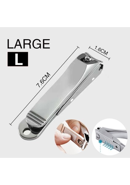 Simli Büyük Tırnak Makası Anti Sıçrama Tırnak Kesici Tırnak Ayak Tırnağı Makası Ayrılabilir Kolay Temiz Paslanmaz Çelik Manikür Araçları (Yurt Dışından)