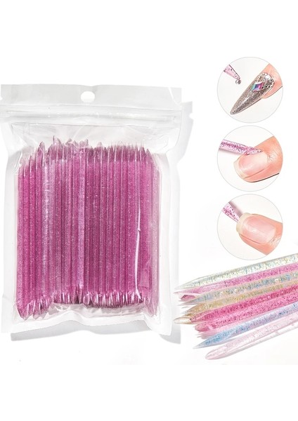 Ordu Yeşil 50/100 Adet Yeniden Kullanılabilir Kristal Sopa Çift Uçlu Nail Art Tırnak Eti Itici Tırnak Eti Çıkarıcı Aracı Pedikür Bakımı Çivi Manikür Araçları (Yurt Dışından) fiyatları