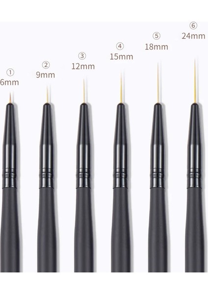 12MM Tırnak Çizim Tel Fırça 6 Parça Masif Ahşap Çubuk Hattı Çivi Sanat Aracı Dıy Boya Tutkal Kalem Tüm Manikür Stilist Malzemeleri Aksesuarları (Yurt Dışından) modelleri