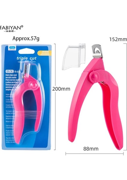 Gül Kırmızı 04 Nail Art Ipuçları Clipper Giyotin Makas Yuvarlak Kenar Parmak Kesici Yanlış Çivi Manikür Aracı Plastik (Yurt Dışından)